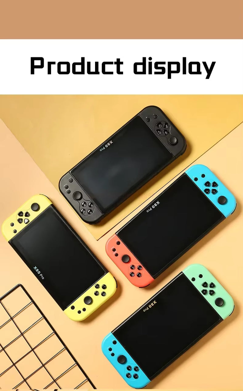 X80 Pro Handheld Game Console Psp Intelligent Retro Arcade Game Console Video Music Player 7-Inch Display Portable Game Console